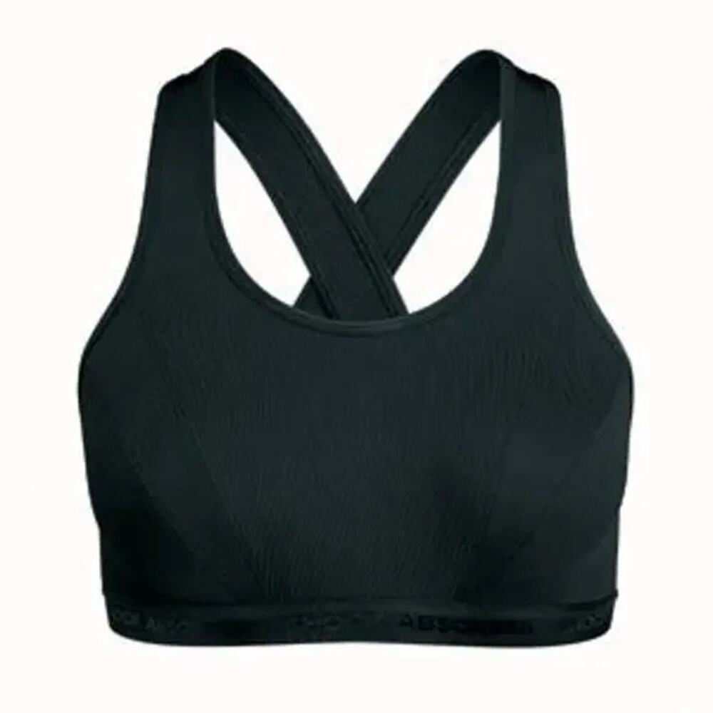 NWT Shock Absorber Black Cross-Back Athletic Sports Bra Women's Size 36C